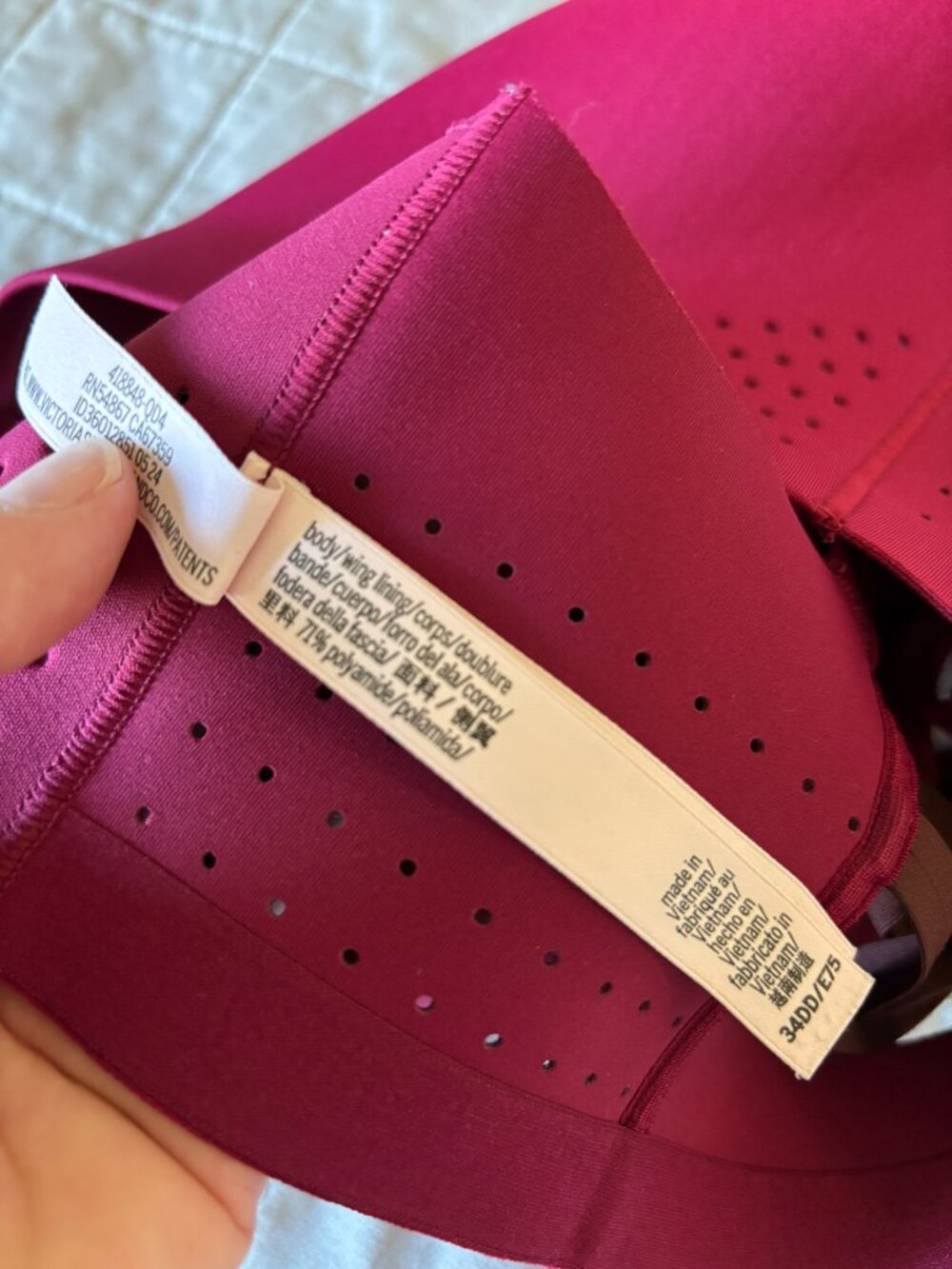 Victoria's Secret Featherweight Max Front Close Sports Bra 34DD Campari Red - Picture 6 of 6